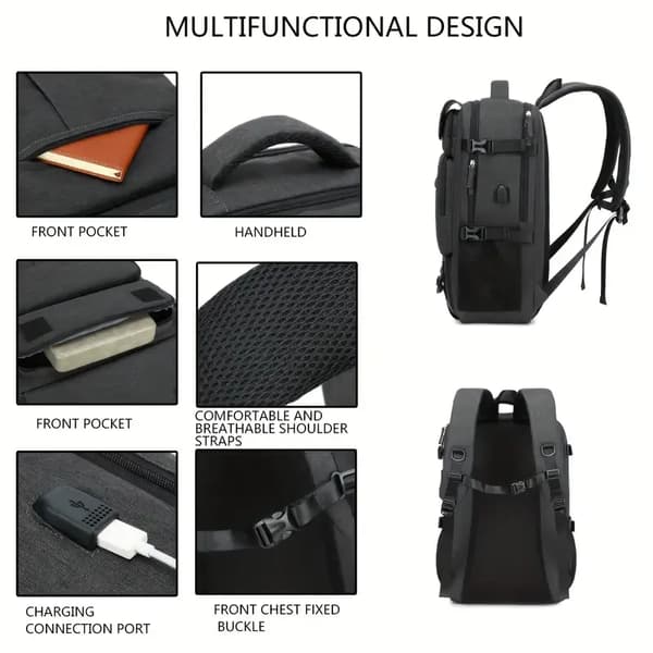 Backpack - Large Carry-on Backpack, 17.3-inch Laptop Backpack (Peacock Green)