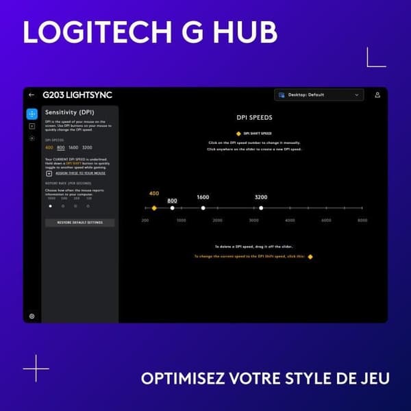 Logitech - G203 LightSync RGB Gaming Mouse - Svart 85
