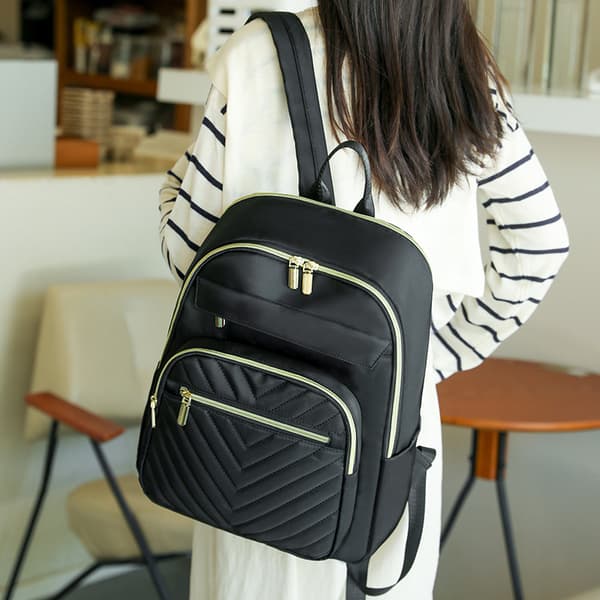 Compact Water-Resistant Nylon Backpack for Women, Everyday Travel Backpack