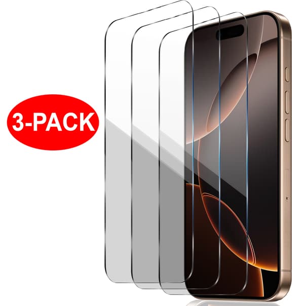3-Pack - iPhone 16 Skärmskydd i Härdat Glas Transparent