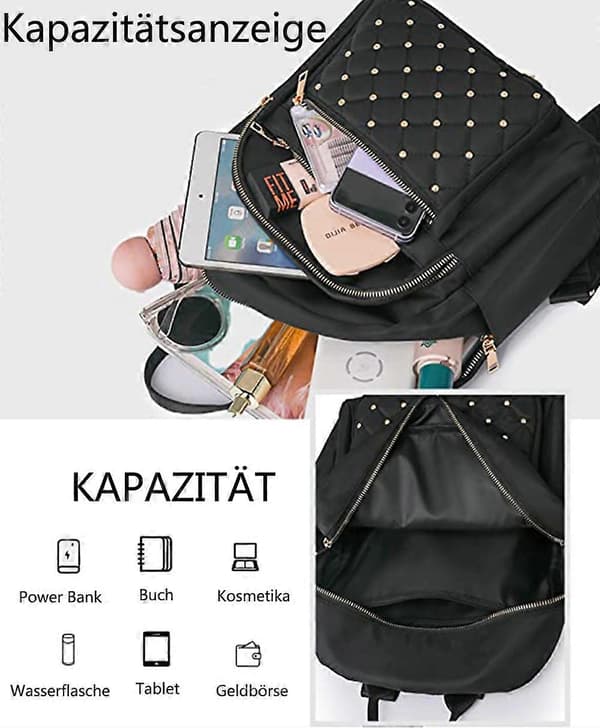 Women's Small Elegant Nylon Shoulder Bag Anti-theft School Backpack Ladies Backpack Leisure Pack Modern City Backpack Handbag
