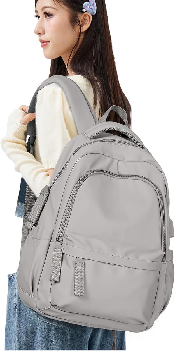 [RM]New Laptop Backpack, Waterproof Laptop Backpack with 20 Inch USB Charging School Bag grey