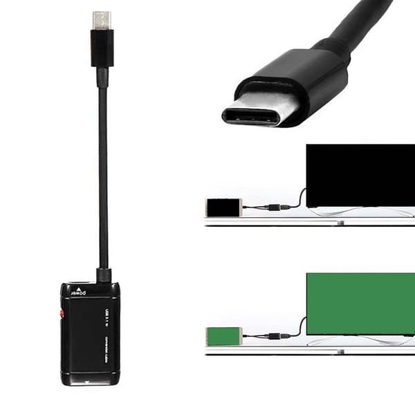 Svart USB 3.1 Typ C Han till 1080P High Definition Multimedia Interface Hon Videoadapter Konverteringskabel för Typ C Smarttelefon