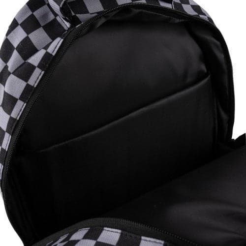 Backpack 22L with laptop compartment and shoe bag, black checkered 600D Oxford