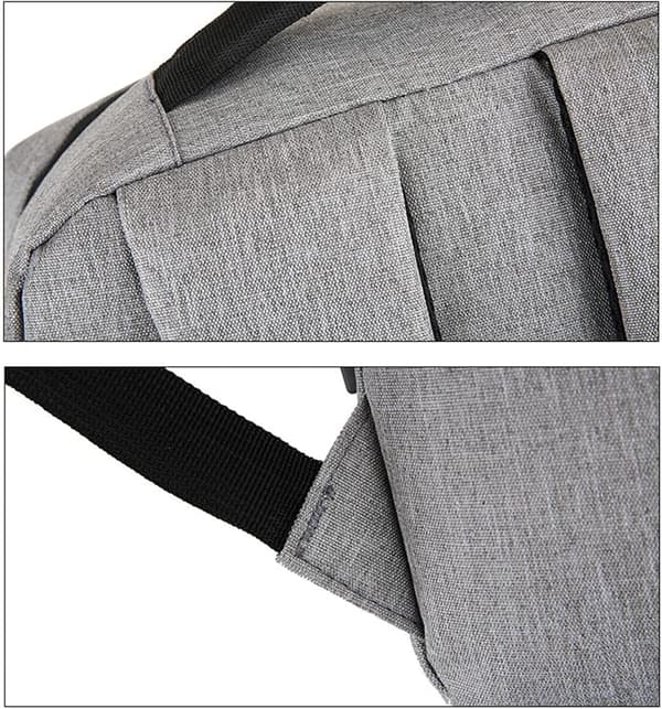[RM] Waterproof Universal Canvas Backpack with USB Port, Computer Travel Bag, Business Bag, Grey