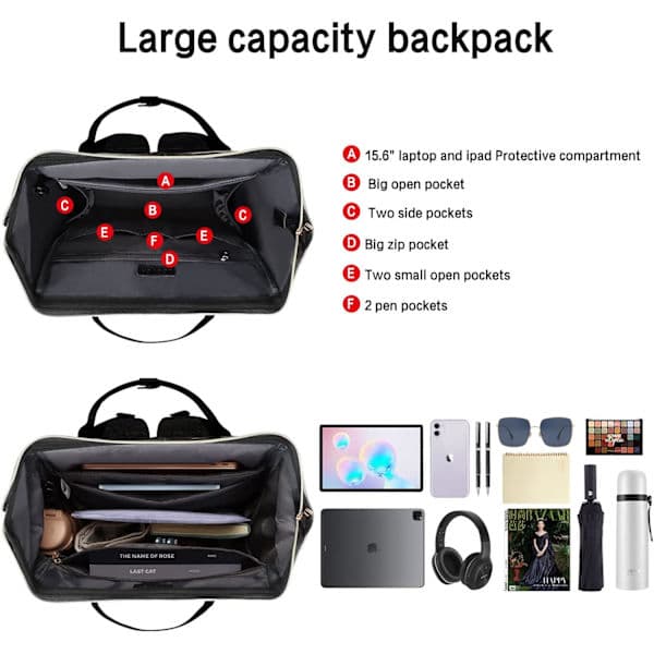 Laptop Backpack for Women, Black
