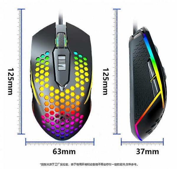 Gamingmus, trådbunden ergonomisk gamingmus med 6 programmerbara knappar