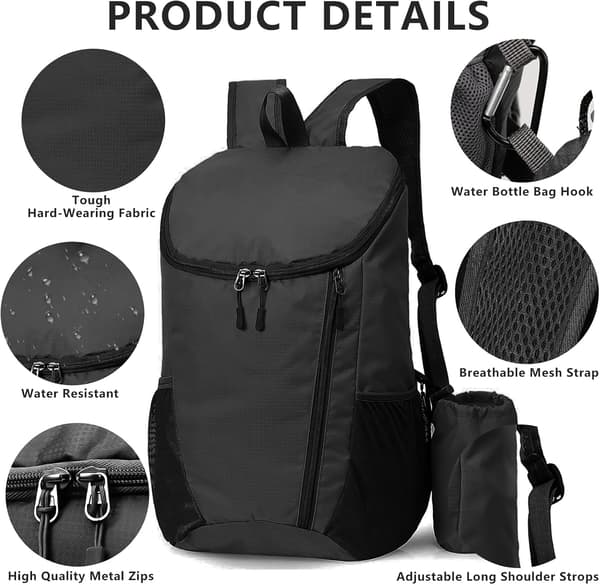 Lightweight Foldable Backpack, Small Hiking Backpack, Waterproof Packable Backpack for Men Women Kids, Durable Backpack for Outdoor Sports