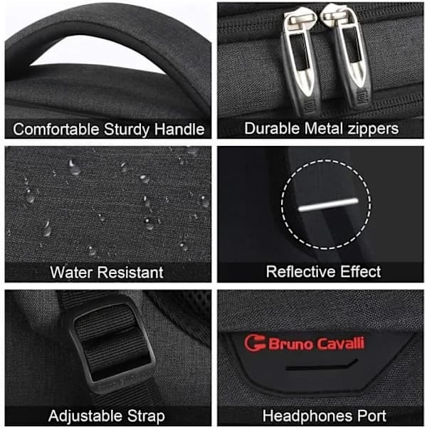 17.3 inch Laptop Backpack with USB Charging Port, Water Resistant