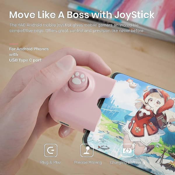 yao n1 pro mobilspelskontroll joystick för androidtelefon (android version 10 eller senare)