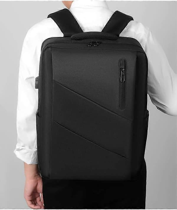 Expandable Laptop Backpack College Large Capacity Backpack (Black, 17 inch)