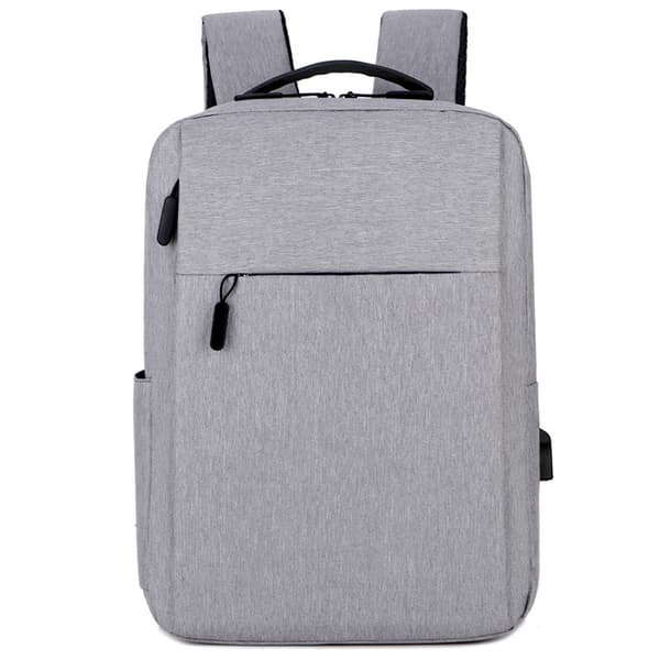 [RM] Waterproof Universal Canvas Backpack with USB Port, Computer Travel Bag, Business Bag, Grey