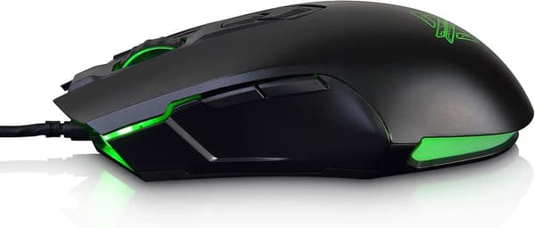 Aj52 Watcher RGB Spelmus, Programmerbara 7 Knappar, Ergonomisk LED-Bakgrundsbelyst USB-Spelmus Dator Bärbar PC, För Windows Mac OS Linux, Svart