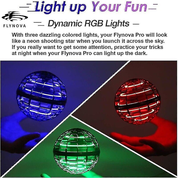 3-pakke Pro Hover Ball Flygende Ball Led Spinner Ball Flygende Orb Leke 3Pcs Red