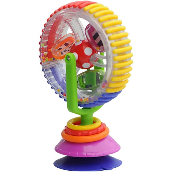 Baby Ferris Wheel - Baby Roterande Skallra med Sugkopp Tidig Utveckling Skallra Leksak Pariserhjul Form Hög Stol Handhållen Leksak