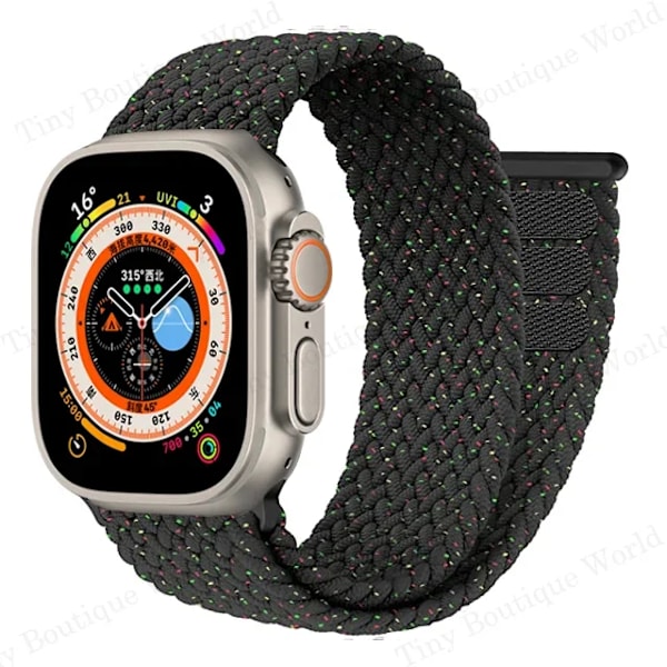 Flettet Solo Loop for Apple Watch Ultra band 49mm 45mm 41mm 44mm 40mm 42mm rem armbånd iWatch serie 9 7 SE 8 6 5 4 3 band B-unity B-unity