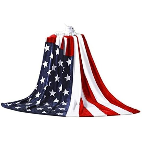 Amerikansk flag fleeceplaid til sofa stol hytte sofa tæppe varmt sengetæppe (amerikansk flag) color 1