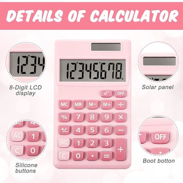 2 Stykker Basis Standard Lommeregner Mini Digital Bordregner