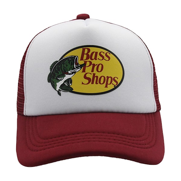 Bass Pro Shop Ulkoilulippis Trucker-lippis Verkolla - Miehille ja Naisille One Size Fits All Snapback-kiinnitys - Täydellinen Metsästykseen & Kalastukseen Viininpunainen Wine red