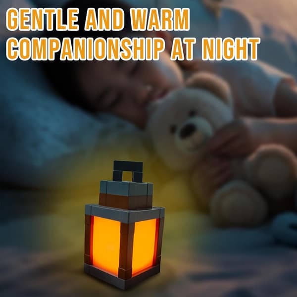 Minecraft Lantern Night Light - 16 Colors LED, Rechargeable and Remote Control