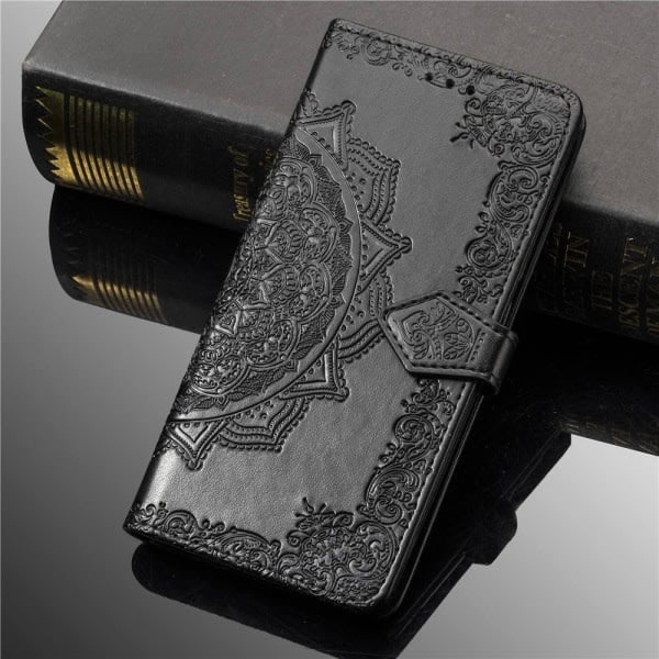 iPhone 7/8/SE (2020/2022) - Mandala Læder Cover - Sort Sort Sort