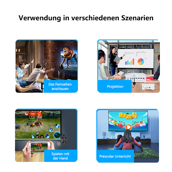 Miracast Dongle, Trådløs HDMI Dongle Streaming, Trådløs Displaymodtager, Cast til iPhone/iPad/Android/iOS/Windows/Mac Laptop, PC til