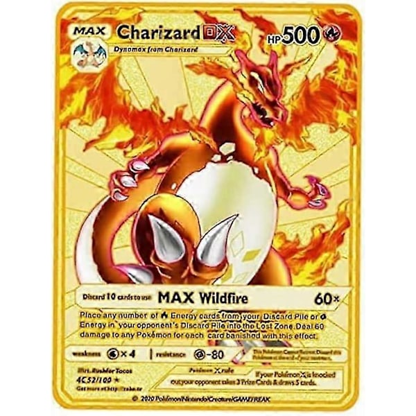Charizard Metallkort Pläterade Kort Regnbåge Guldkort Gyllene Vmax Dx Gx Ultra Sällsynta Samlarkort, För Samlare, Barn{f85}