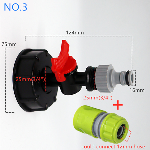 S60x6 Adapterventil 1000 Liter IBC Tankventil, Adapter