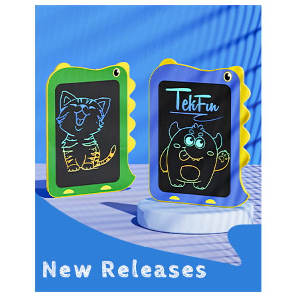 TEKFUN 10-tommers LCD Tegnebrett, Sølefri Kladdeblokk for Barn 3-8 År, Rosa