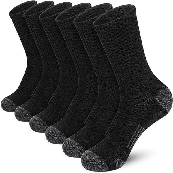 Men's Cotton Socks - 5-Pack Black/White/Grey Socks Comfortable & Breathable etc etc black crew socks