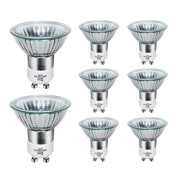 GU10 Halogenlampor 50W Dimbar - 220V GU10 Halogen Spotlights - 2800K Varmvit - 700 Lumen (8-pack)