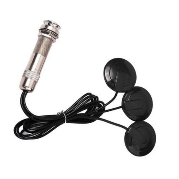 Gitarr Pickup Piezo Kontaktmikrofon Pickup 3 Transducer Pickup System För Akustisk 6.35mm (Svart