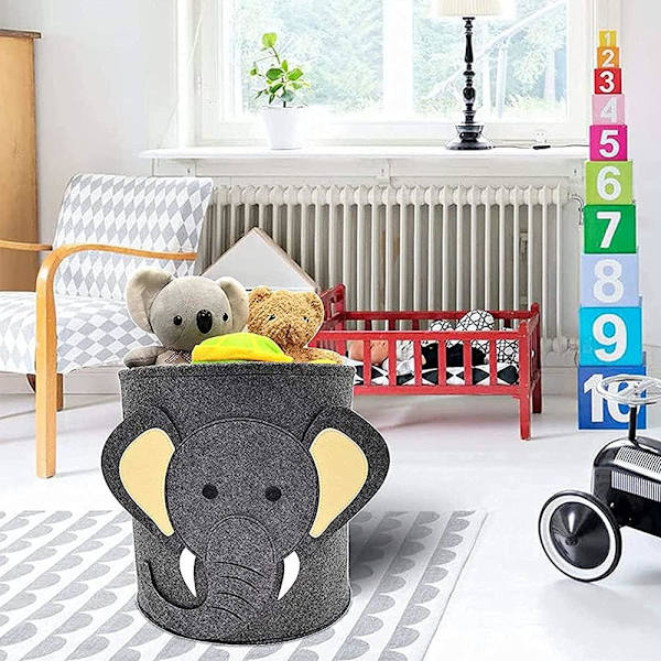 Tvättkorg, Babykorg, Tvättkorgar, Runda Förvaringskorgar, Hopfällbar Söt Djurleksaksförvaring