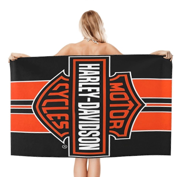 Harley Davidson-3 Badhandduk Unisex Handdukar Modehandduk Superfin Fiber Strandhanddukar-DW672{f163}
