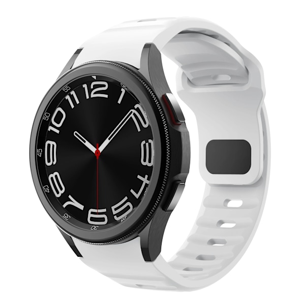 Silikone rem til Samsung Galaxy Watch 6 Classic 47mm 43mm/4 classic 46mm 42mm Armbånd Galaxy Watch 5/5pro 45mm/4/6 40mm 44mm Hvid White