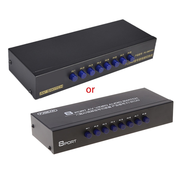 8-vejs AV-switch RCA-switch 8 ind 1 ud Kompositvideo L/R-vælger til DVD-spilkonsoller