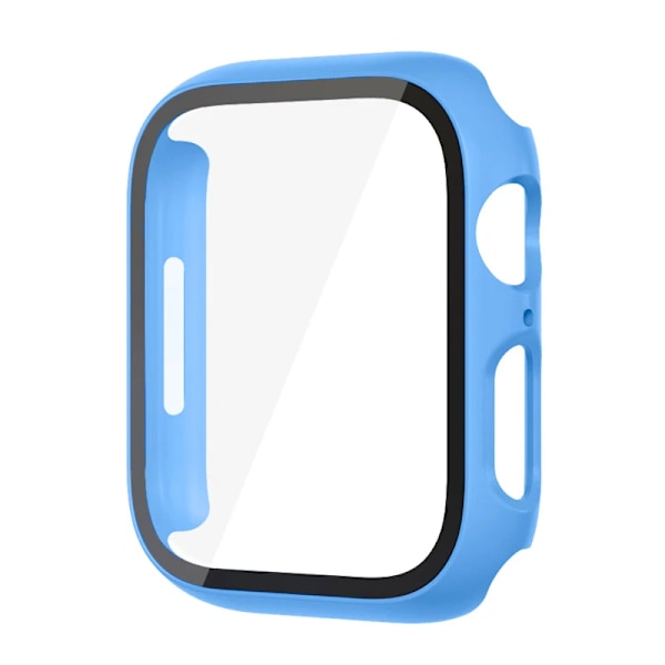 Glass+ Cover för Apple Watch case 9 8 7 6 SE 5 iWatch tillbehör skärmskydd Apple Watch Series 45mm 41mm 44mm 40mm 42mm 38mm blu blu blue 45mm series 7 8 9