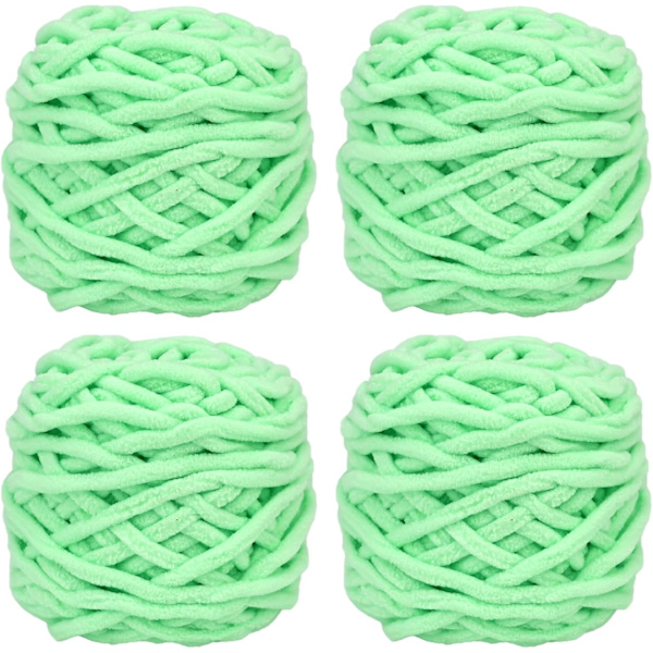 Garn 4x Garn för Virkning, Mjukt Chunky Garn för Garnprojekt Aquatic green