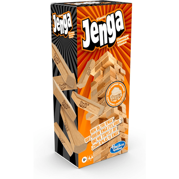 Klassiskt Jenga-spel, staplingsspel med träblock