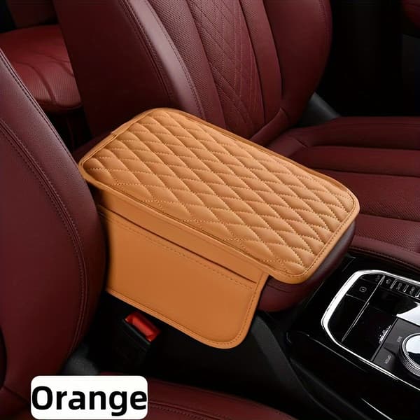 Bilarmstödslåda Matta PU Läder Förvaringsskydd för Bilinteriör 1pc back+1pc br