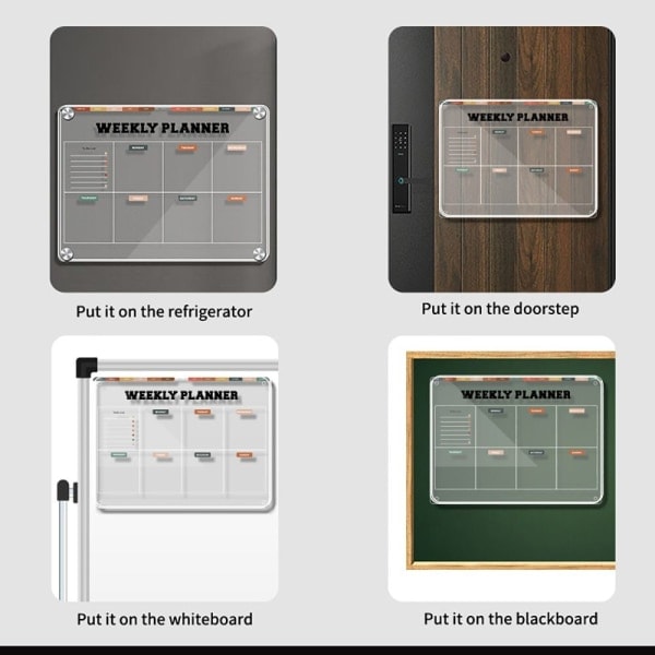 Magnetisk akrylkalender Genomskinlig kylskåpskalender 1