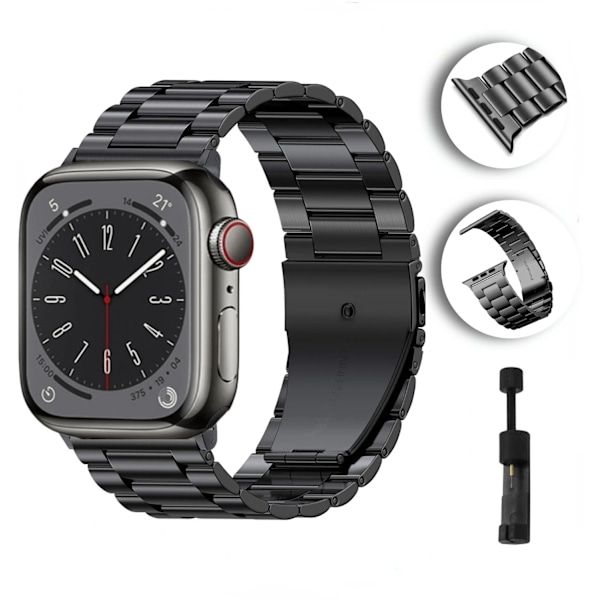 Metallrem til Apple Watch Ultra/2 49mm 9 8 7 45mm 41mm Armbånd i rustfrit stål af høj kvalitet til iWatch 6 5 4 3 SE 44mm 42mm 40mm