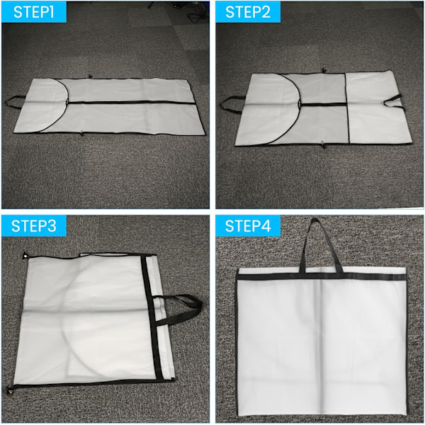 4 stk sammenleggbare beskyttende trekk 180 * 60 cm, pustende støvtette klesdeksler for lange kveldskjoler brudekjoler (hvit)
