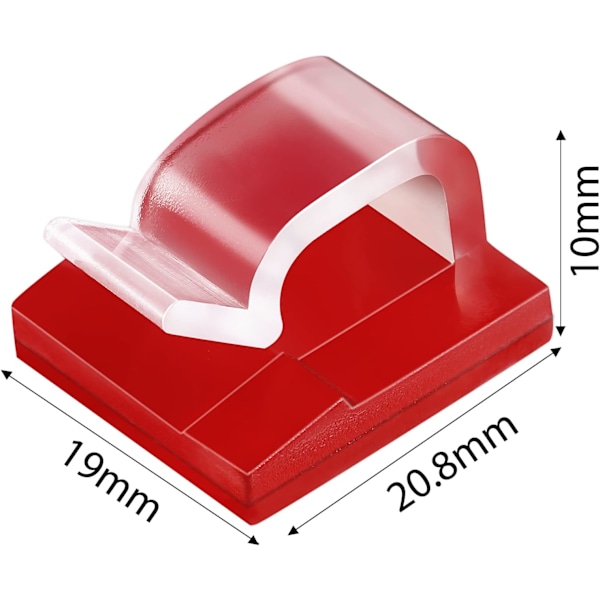 100 kabelclips, (gennemsigtige, store)