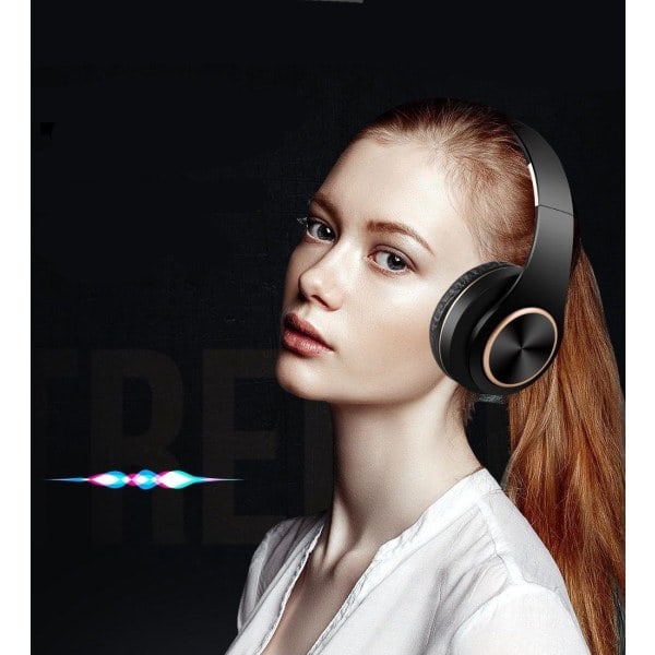 Bluetooth-hodetelefoner over-ear, svart, for iPhone/iPad/Android/bærbare datamaskiner