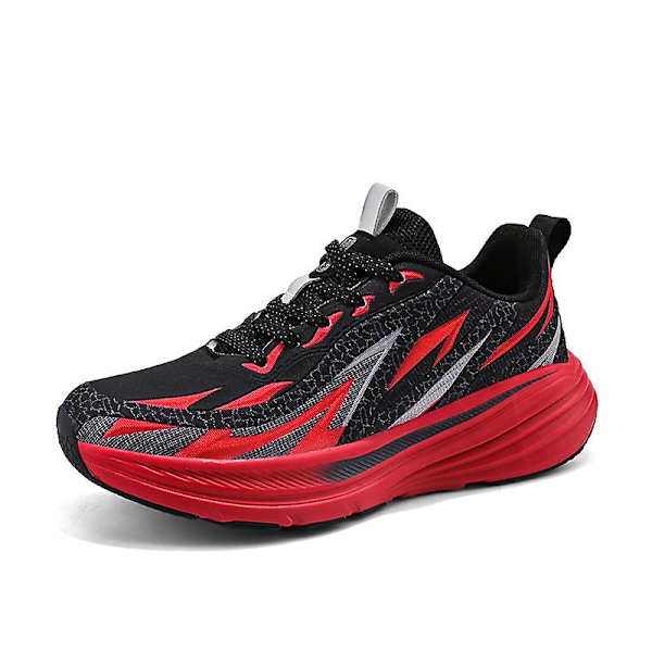 Herrsneakers Andningsbara sportskor Mode löparskor 3Clt179 SvartRöd BlackRed 43