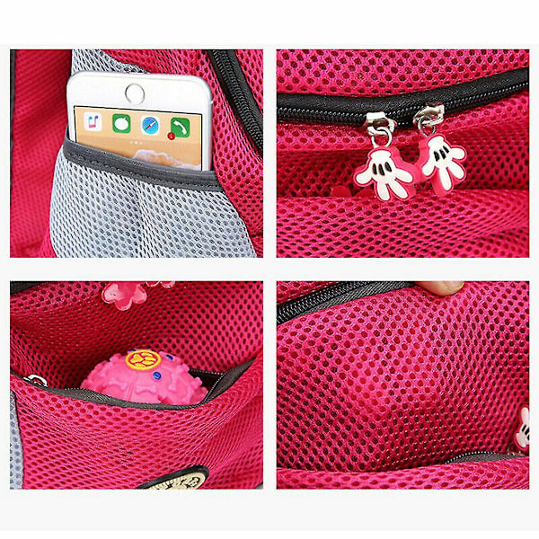 Resa Pet Hund Carrier Valp Rese Mesh Ryggsäck Front Bärbar axelväska Rose Rose