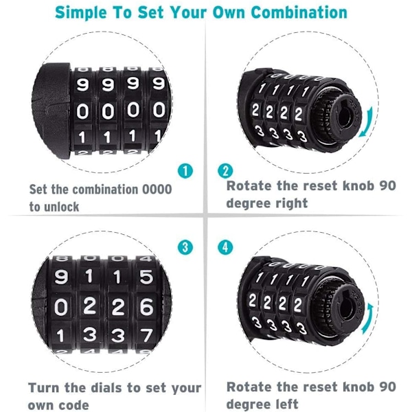 Cykellås Mountainbike stöldskyddslås Cykel fyrsiffrig