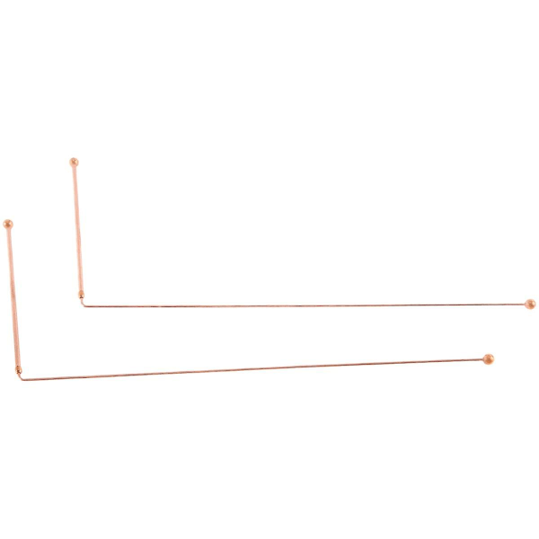Kobberstavar - 99,9 % ren kobber 2 stk Spådomsstavar Energivannheksdetektor
