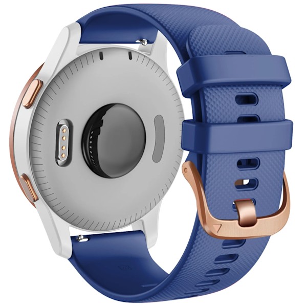 18mm 20mm Rem for Garmin Venu Sq 2 Plus Vivoactive 4S Smartwatch Armbånd Armbånd Venu 3S 2S Vivoactive 3 5 Erstatningsarmbånd Mørkeblå Mørk blå